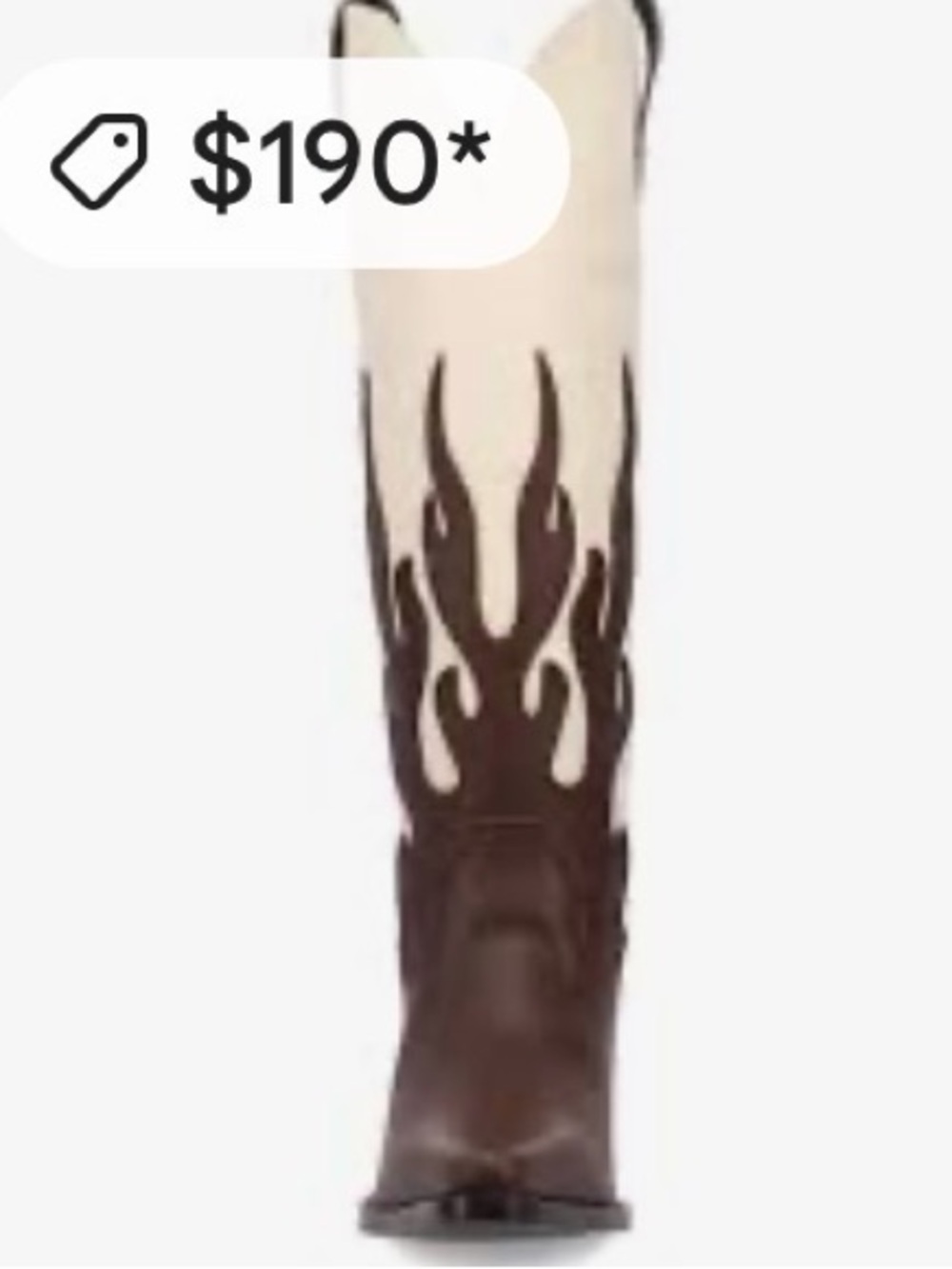 Dingo Two-Tone Brown and Cream Flame Cowgirl Boots - Picture 5 of 6